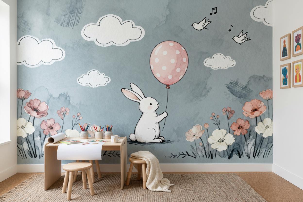 Настенная роспись с мультяшным – обзор и цена Baby Nursery Peel And Stick Wallpaper
