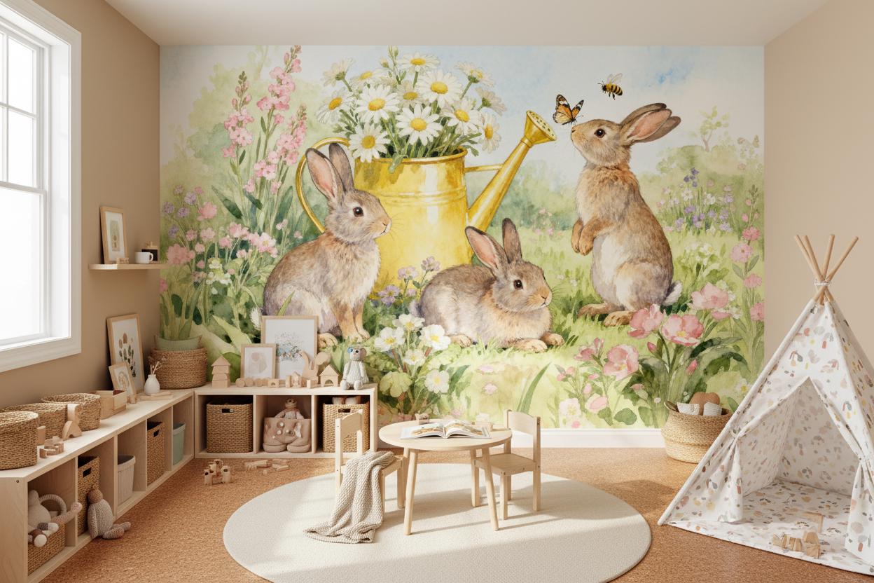 Настенная роспись с мультяшным – обзор и цена Baby Nursery Peel And Stick Wallpaper